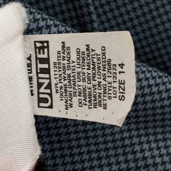 Vintage Fashion Bug Unite Women's Sz 14 Black & Blue Checkered Pencil Skirt USA - Picture 8 of 9